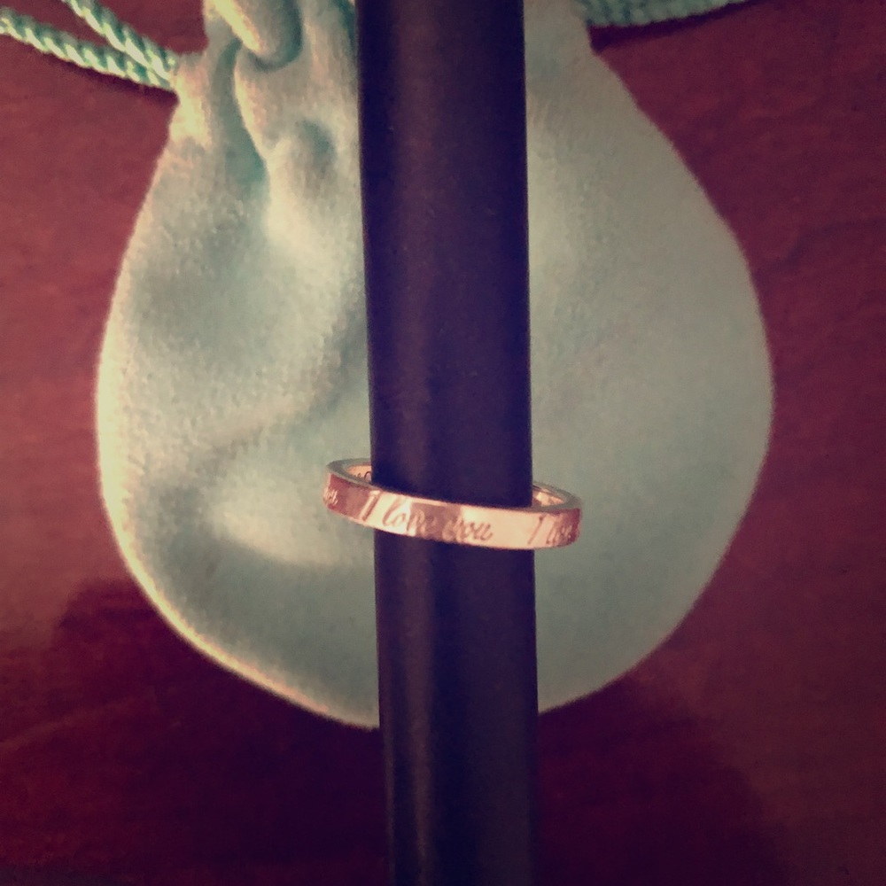 💯Tiffany & Co. Silver “I Love You” Notes  Ring